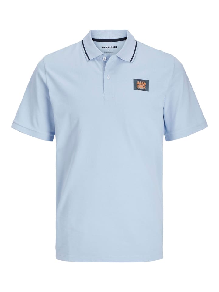 JACK & JONES PLUS Poloshirt in Chambray Blue günstig kaufen