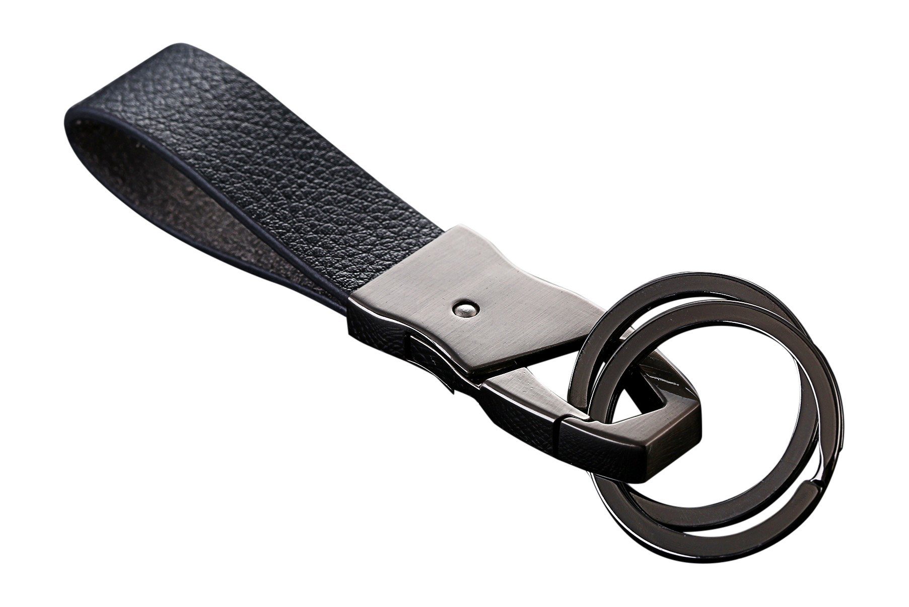 Cerbery Schlüsselanhänger Schlüsselanhänger aus Leder mit Ringen und Geschenkbox - Auto Geschenk Schlüsselband Schlüsselbund Schlüsselhalter Schlüsselring, Kunstleder