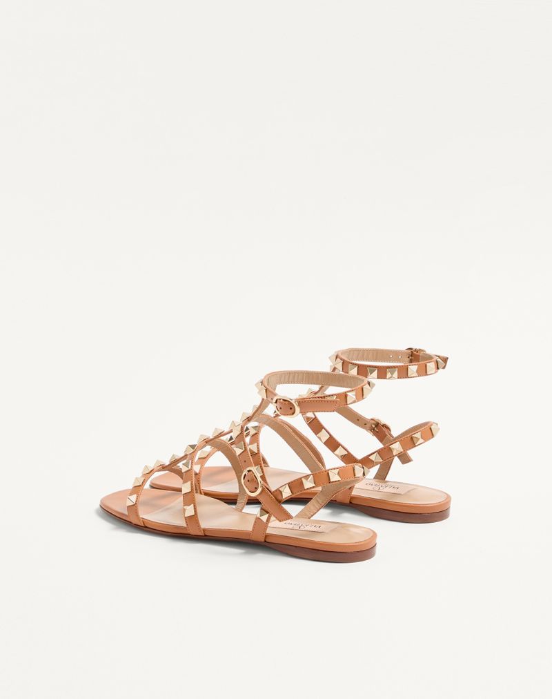 Rockstud lav sandal i kalveskind med stropper