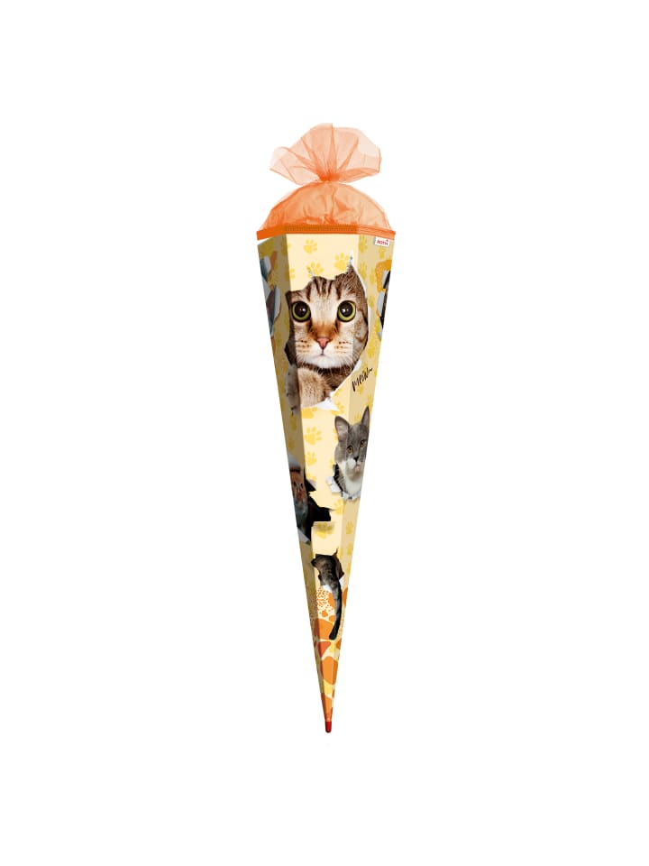 ROTH Schultüte groß Katzenparty 85 cm in Orange günstig kaufen onesize