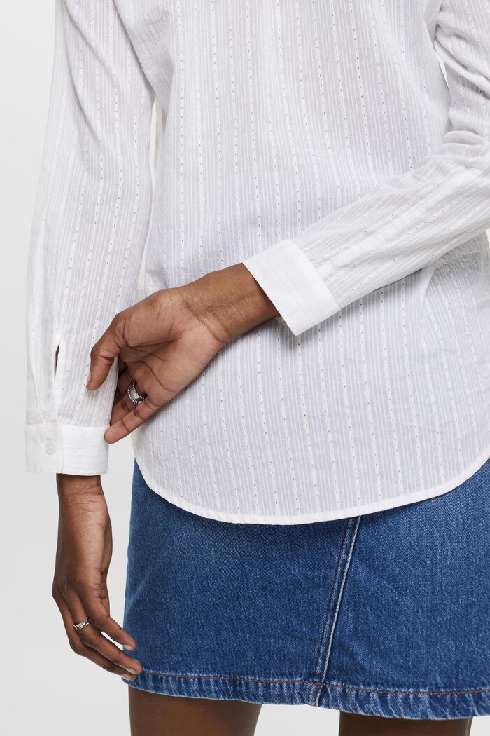 Baumwollbluse mit V-Ausschnitt