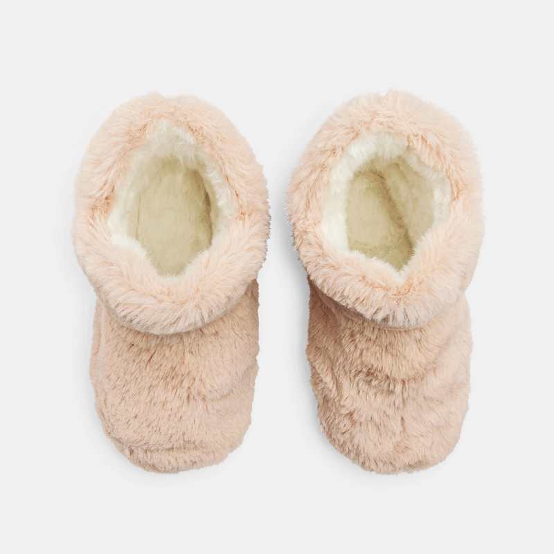 Chausson bottillon fourré rose fille