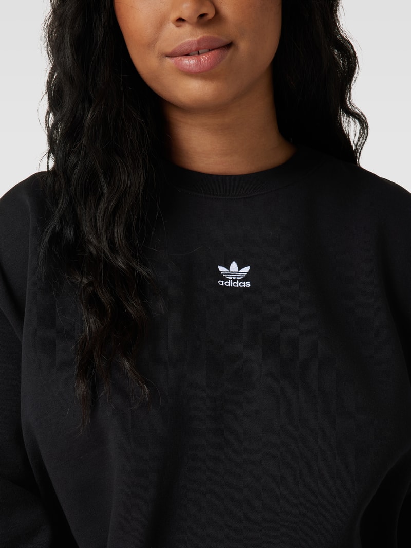 PLUS SIZE Sweatshirt mit Label-Stitching in schwarz
