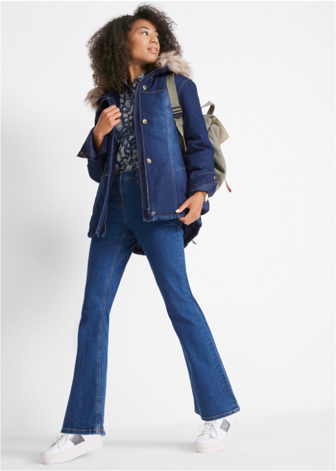 Jeansjacke mit recyceltem Polyester, wattiert