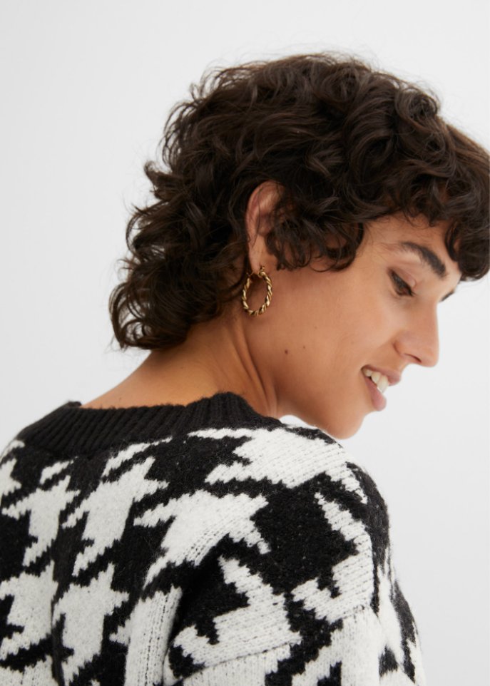 Strick-Pullover mit Rundhalsausschnitt