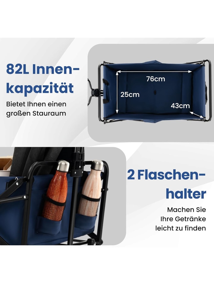 COSTWAY Bollerwagen faltbar in Blau günstig kaufen onesize