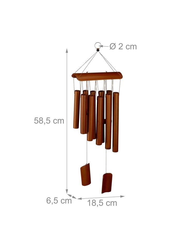 relaxdays Bambus Windspiel in Natur - (B)18,5 x (H)58,5 x (T)6,5 cm günstig kaufen onesize
