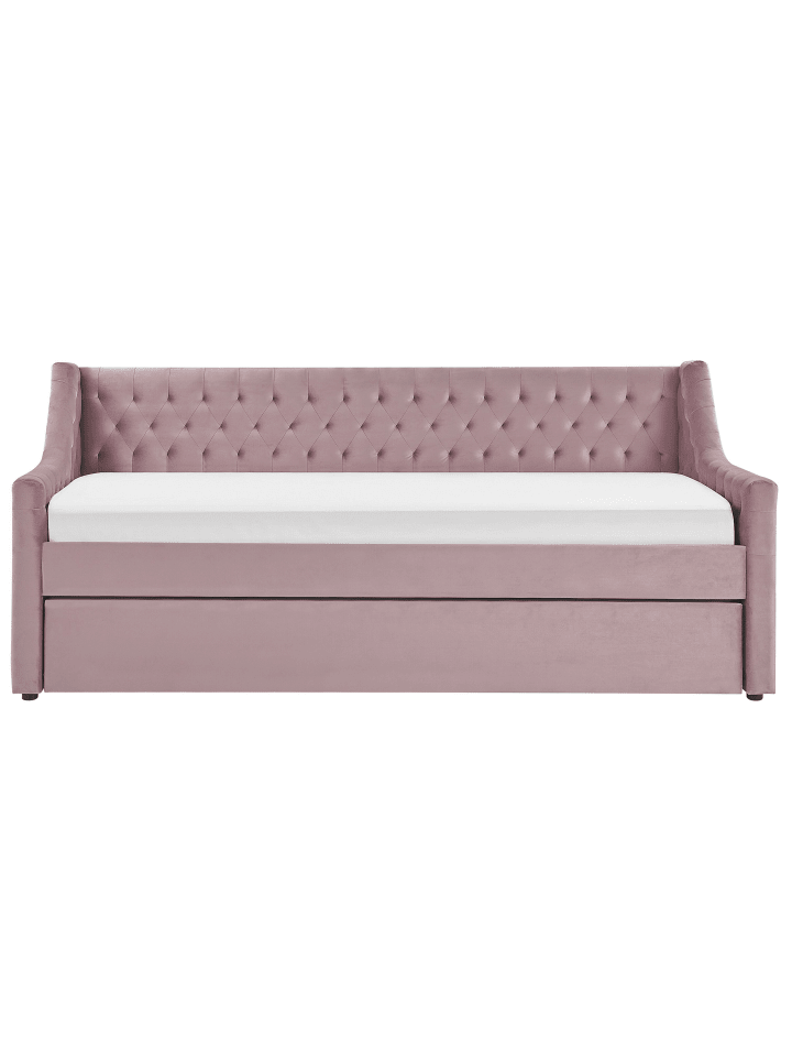 Beliani Tagesbett MONTARGIS in Rosa - (W) 91 x (H) 94 x (L) 219 cm günstig kaufen onesize