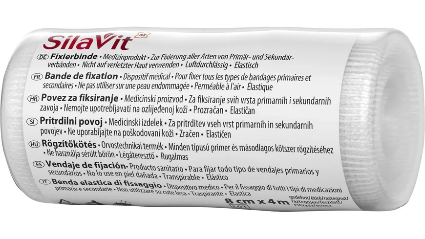 SilaVit Fixierbinde 8 cm Breite 4 m