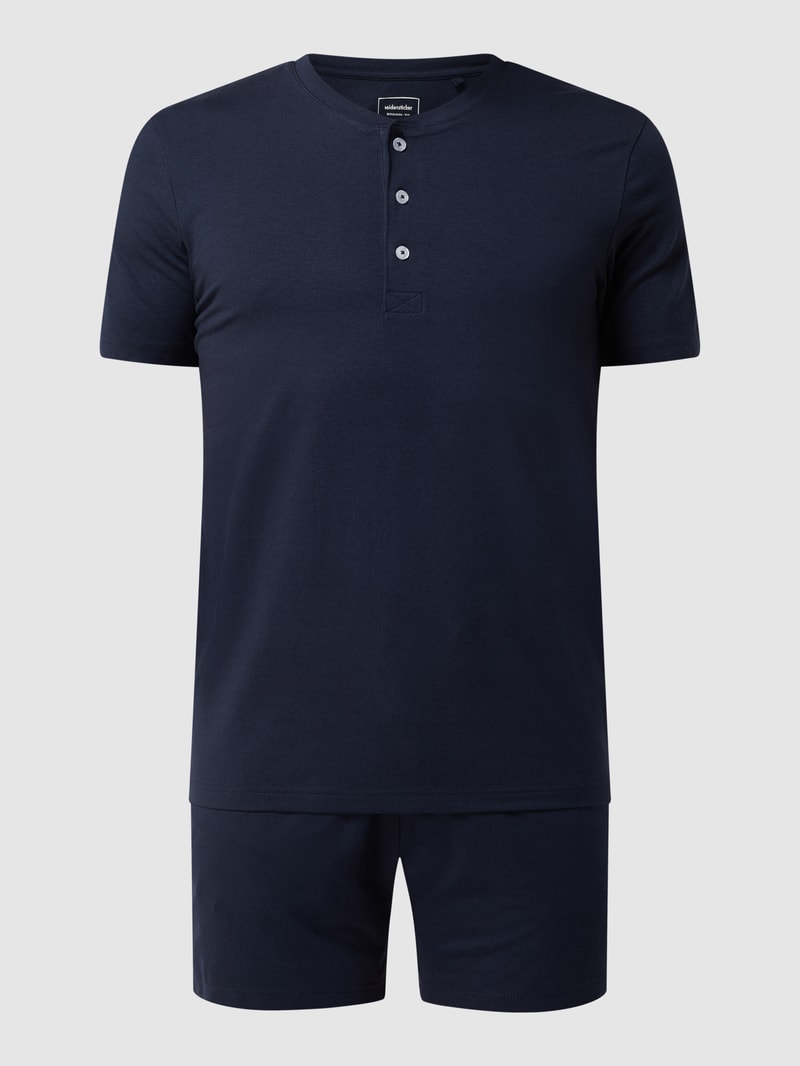 Pyjama mit Stretch-Anteil in marineblau