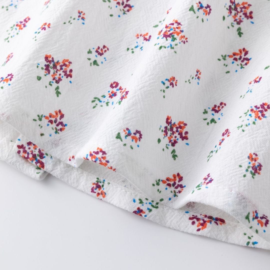 suebidou Klassische Bluse Bluse Langarmshirt mit Rüschendetails florales Muster für Mädchen
