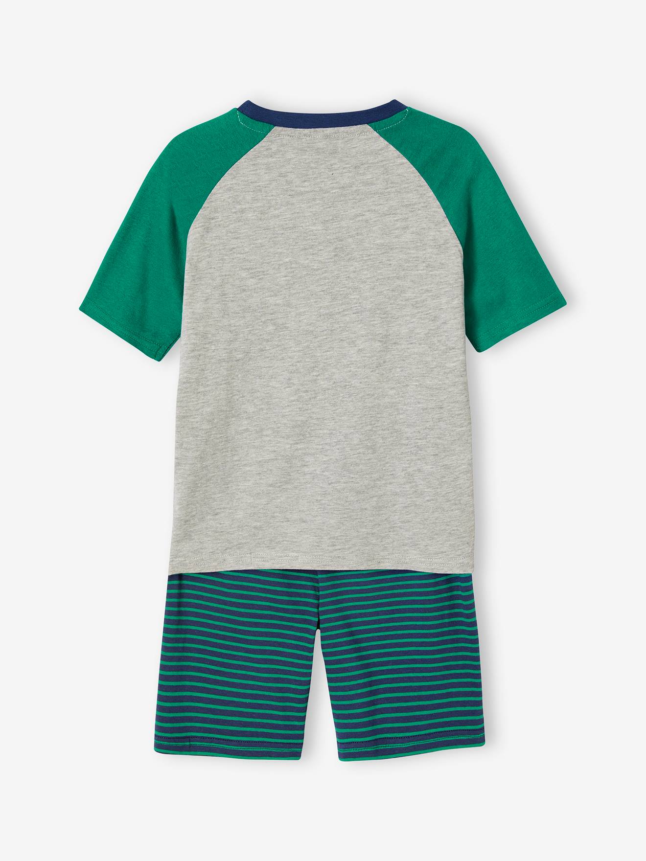 Pyjashort imprimé garçon Requin Surf vert sapin