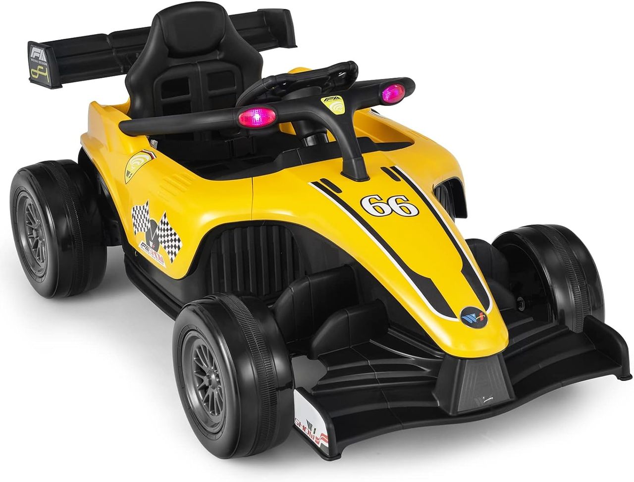 Costway 12V Kinderauto, elektrisches Rennauto mit Fernbedienung