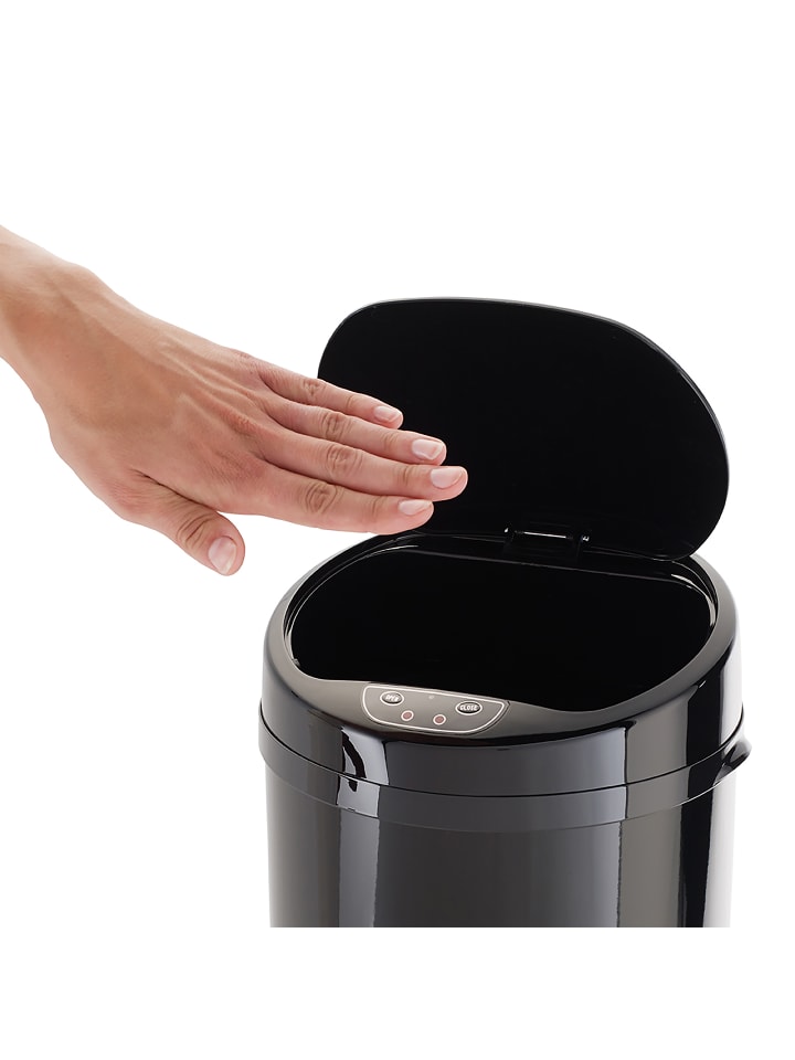 Echtwerk Edelstahl Badabfalleimer mit Sensor 9 l in Schwarz günstig kaufen onesize