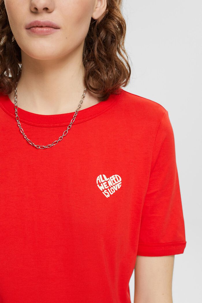 Baumwoll-T-Shirt mit herzförmigem Logo