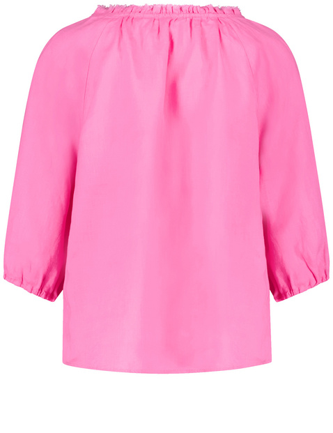Leinenbluse mit Rüschenkragen