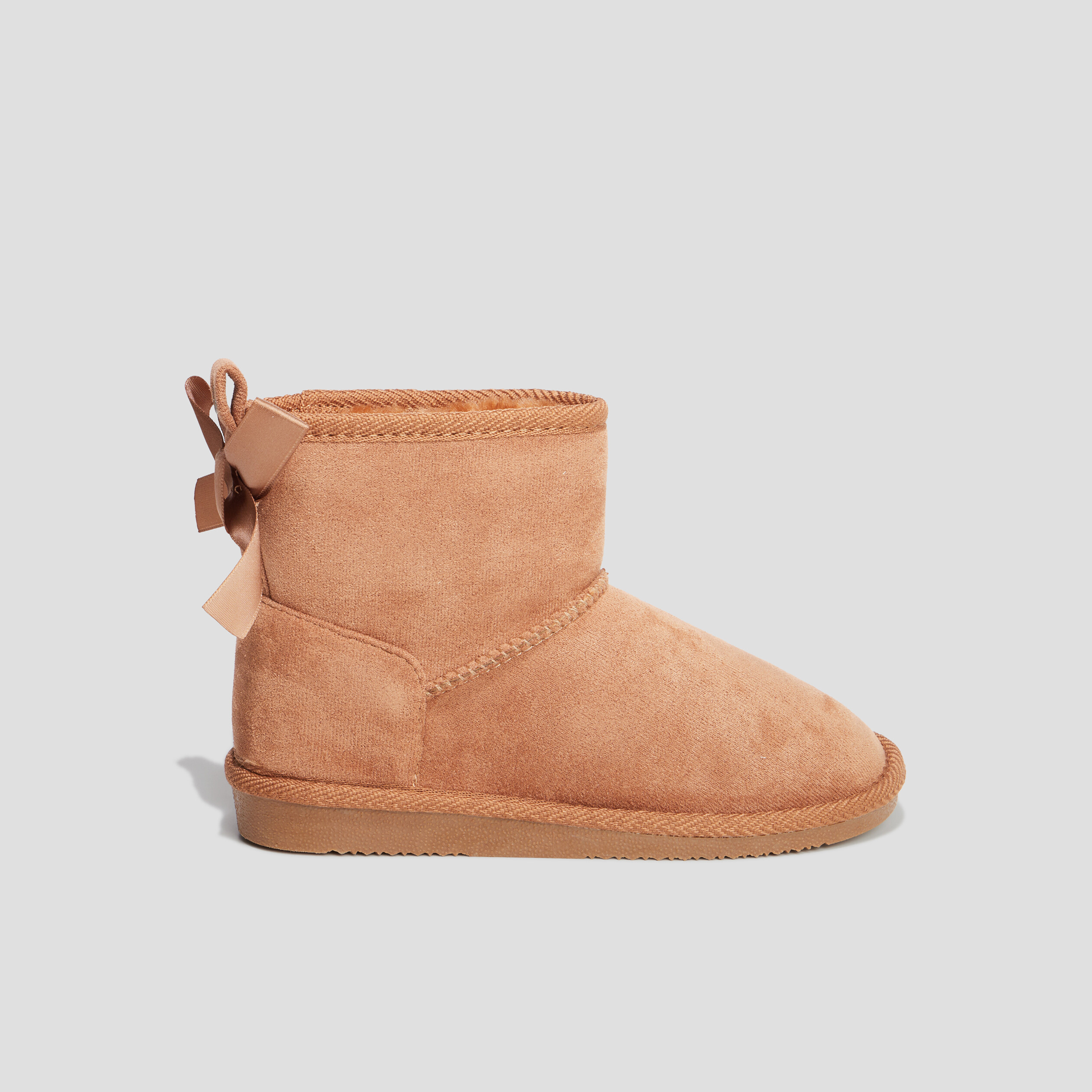 Bottines fourrées avec noeud camel fille | La Halle