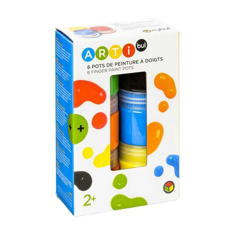 6 pots de peinture à doigts Oxybul