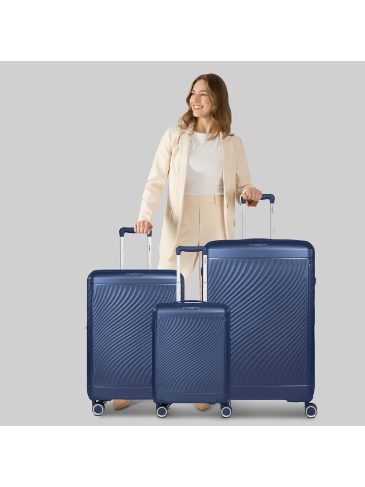 PICARD Vienna 4 Rollen Kofferset 3-teilig mit Dehnfalte in navy blue günstig kaufen onesize