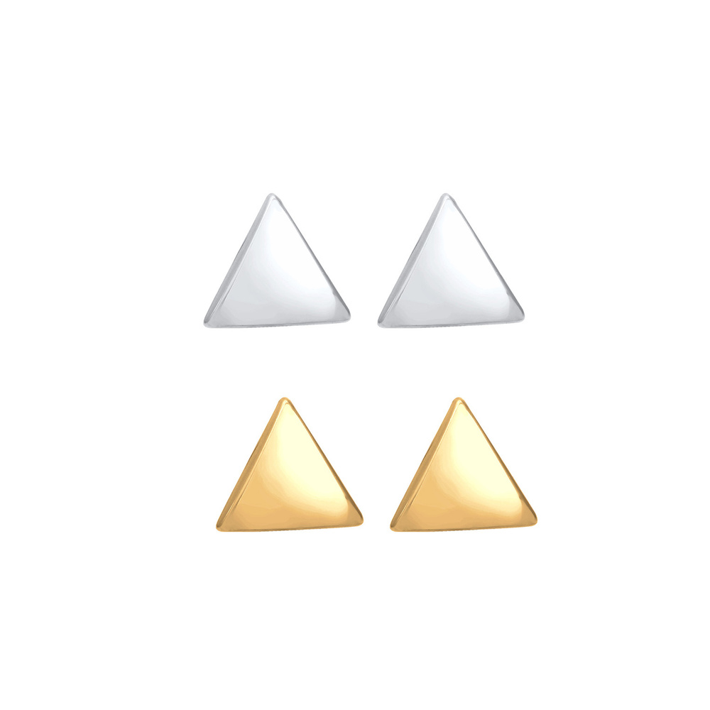 Elli Elli Boucles d'Oreilles Set Triangles Basic Minimal Bi-Couleur Clous d'Oreille Fe Boucles d'oreilles