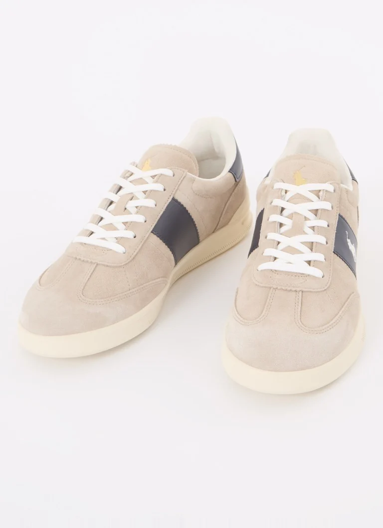 Ralph Lauren semsket skinnsneaker med logo