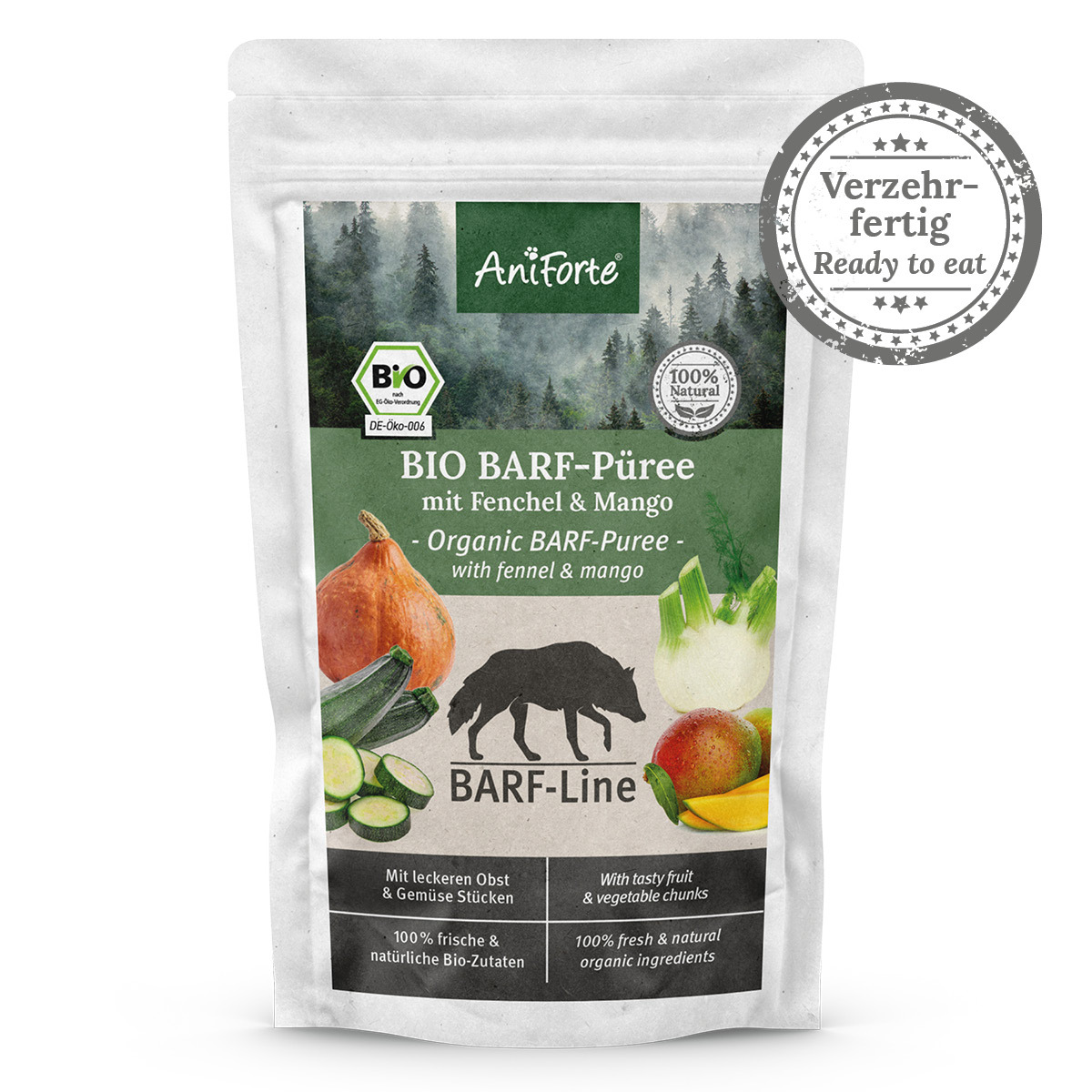 Aniforte Ergänzungsfutter & Aufzucht Aniforte BIO BARF Püree - Fenchel & Mango 5 x 150g