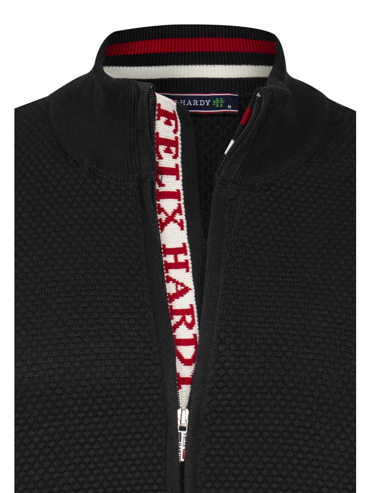 Felix Hardy Stehkragen Strickjacke in Schwarz günstig kaufen