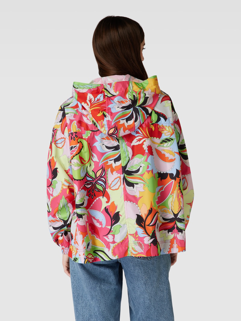 Oversized Jacke mit Allover-Muster in pink