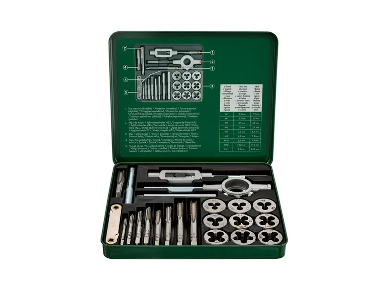 Conjunto PARKSIDE® Filet and Taraudage, 21 peças