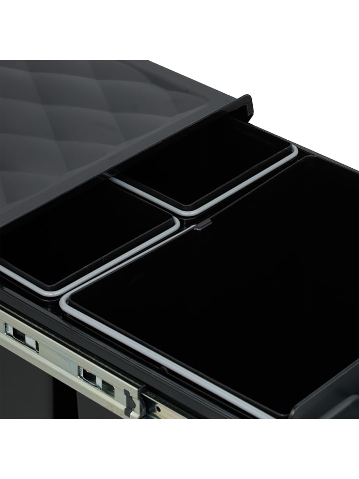 relaxdays Einbaumülleimer in Schwarz - 1x 20 l   2x 10 l günstig kaufen onesize
