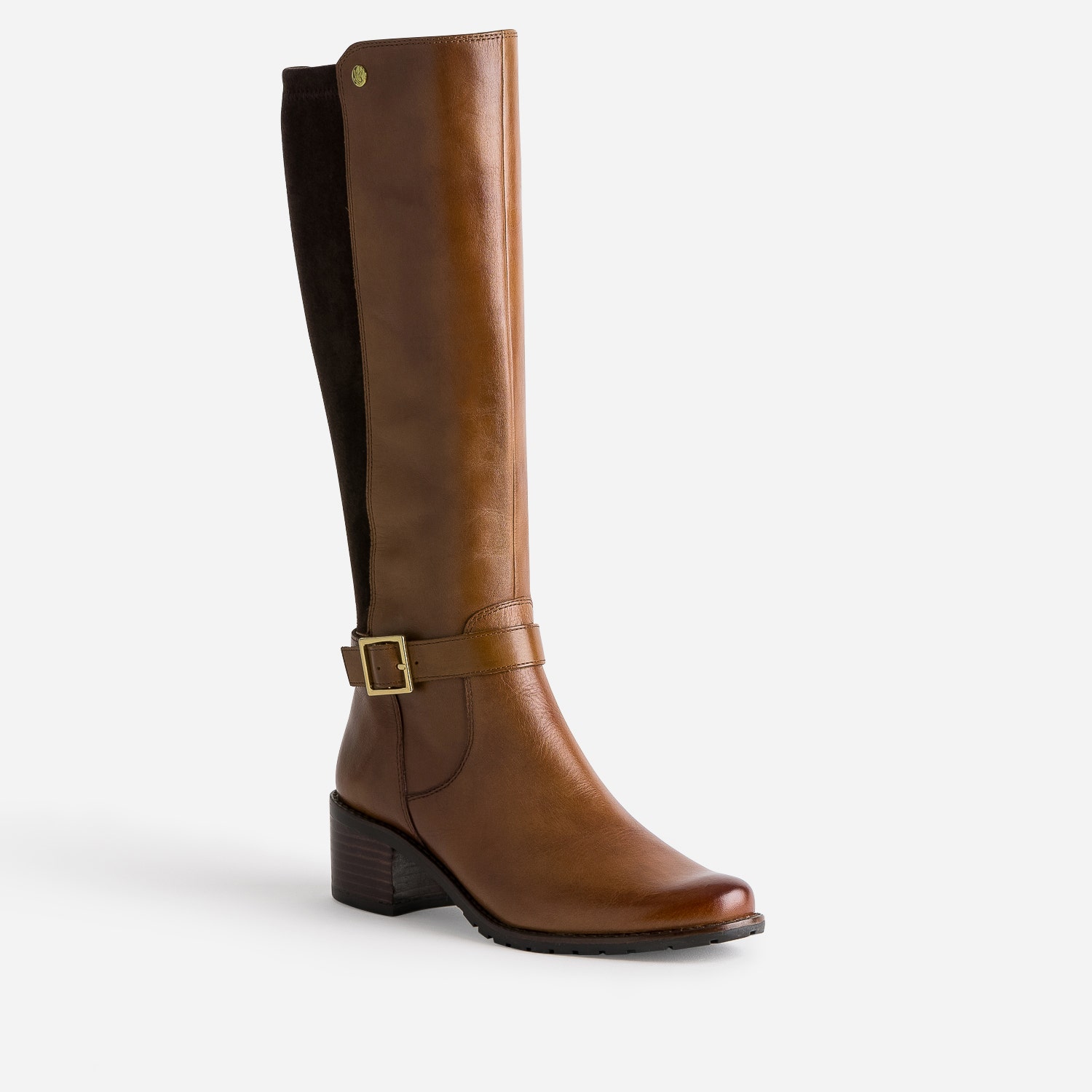Botte CAPRICE camel cuir bi matière