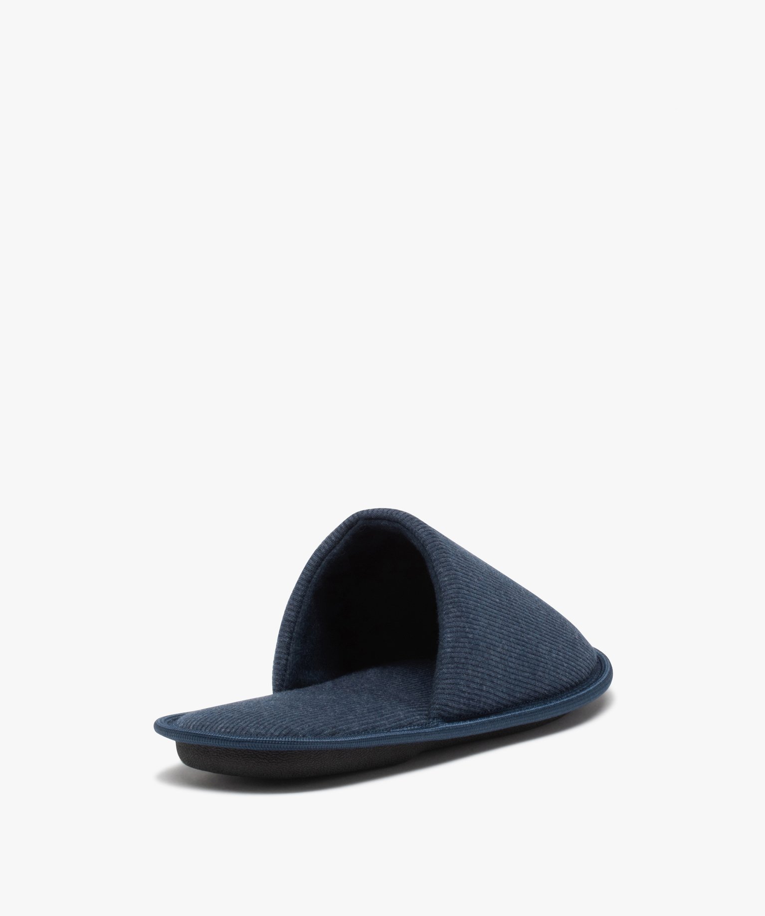Chaussons homme forme mules en maille ctelée marine | GEMO