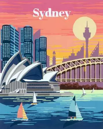CreArt Farbenfrohes Sydney - Malen nach Zahlen für Erwachsene