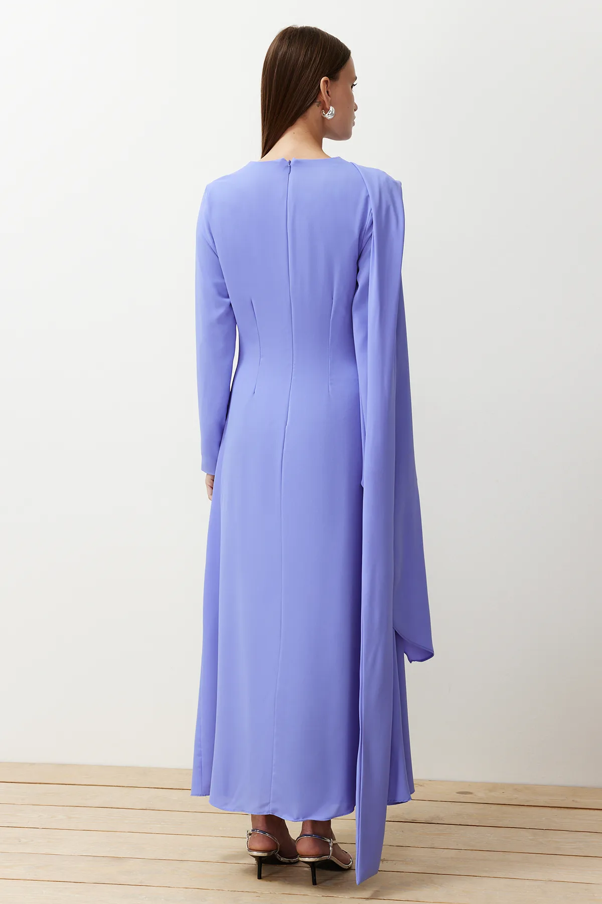 Trendyol Modest  Lila Abendkleid mit Schaldetail - TCTSS24DB00036