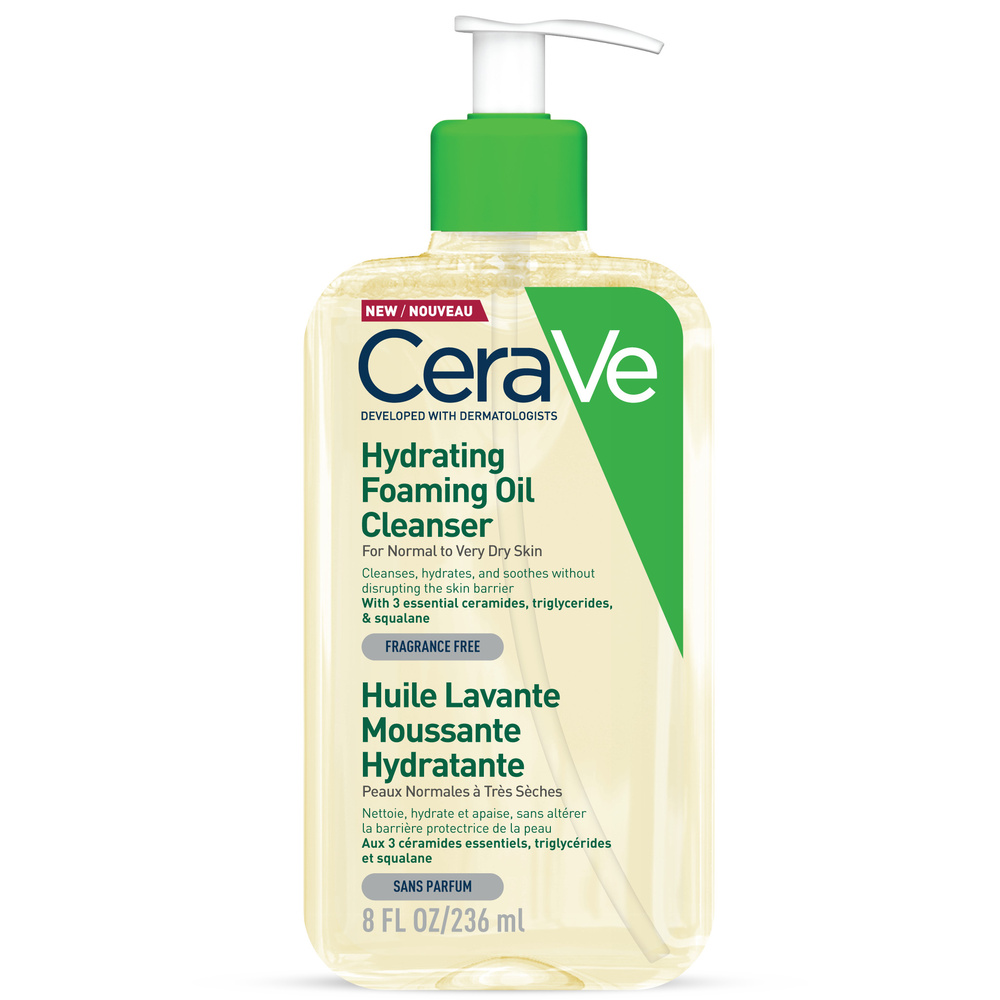 CeraVe Huile Lavante Huile Lavante Moussante Hydratante 236 ml pour les peaux normales à très sèches