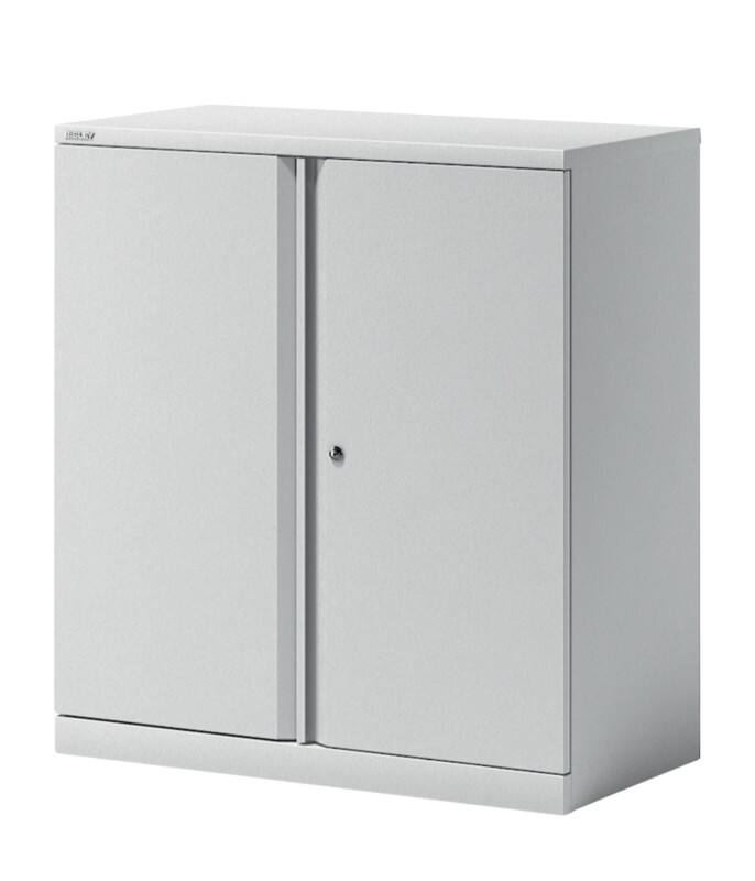 Bisley Flügeltürenschrank 1 Fachboden Essentials 2 Schübe Verkehrsweiß 914 x 470 x 1.000 mm