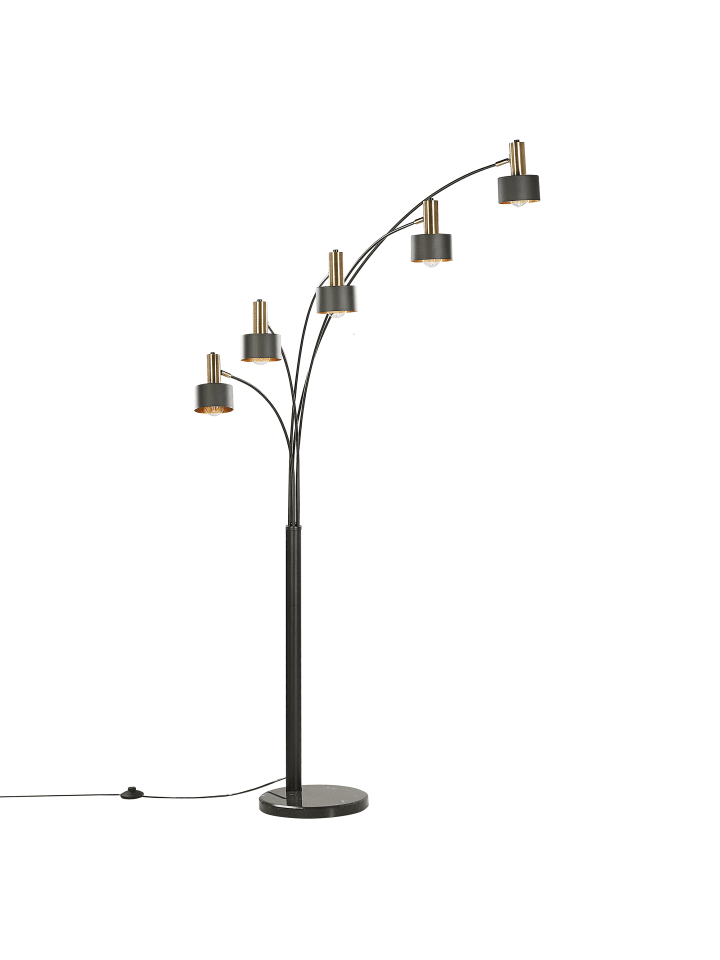 Beliani Stehleuchten ANBESA in Schwarz/Gold - (W) 110 x (H) 210 x (L) 35 cm günstig kaufen onesize