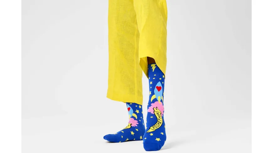 Happy Socks Unisex Socken Rocket Man Blue