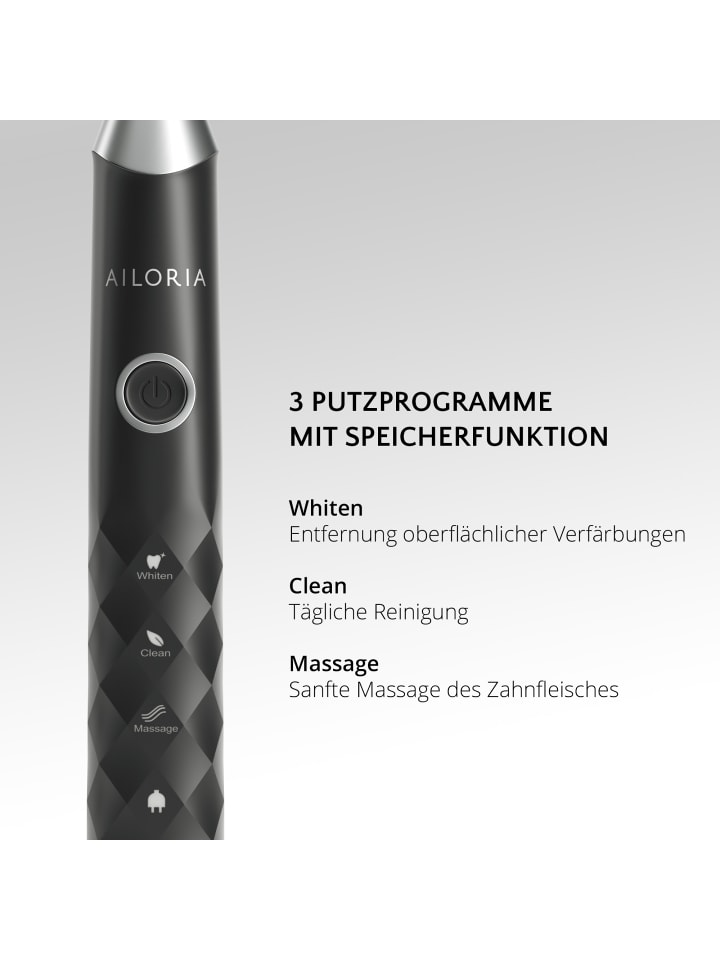 Ailoria SHINE BRIGHT USB-Schallzahnbürste in schwarz günstig kaufen onesize
