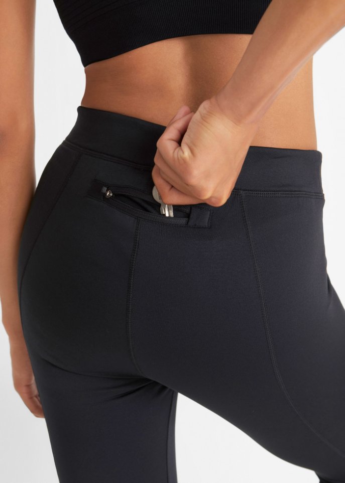 Thermo-Leggings mit reflektierendem Druck, knöchelfrei