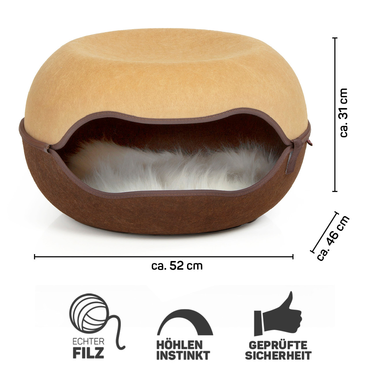 Canadian Cat Company Katzenbetten & Katzensofas Canadian Cat Company Filz Katzennest 2.0 braun/ beige