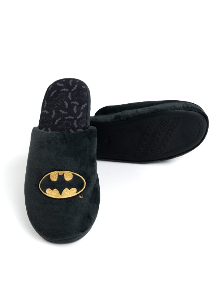 Batman DC Comics Batman Hausschuhe Puschen Schlappen Slipper Pantoffeln in schwarz günstig kaufen