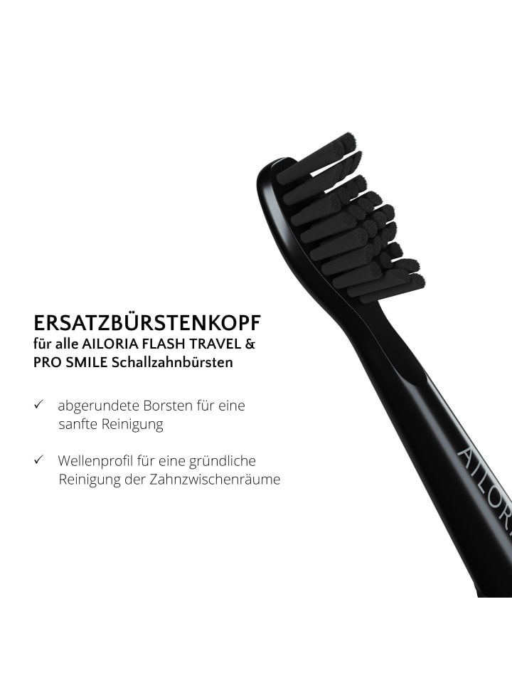 Ailoria FLASH TRAVEL Ersatzbürstenköpfe 6er Set in schwarz / schwarz günstig kaufen onesize