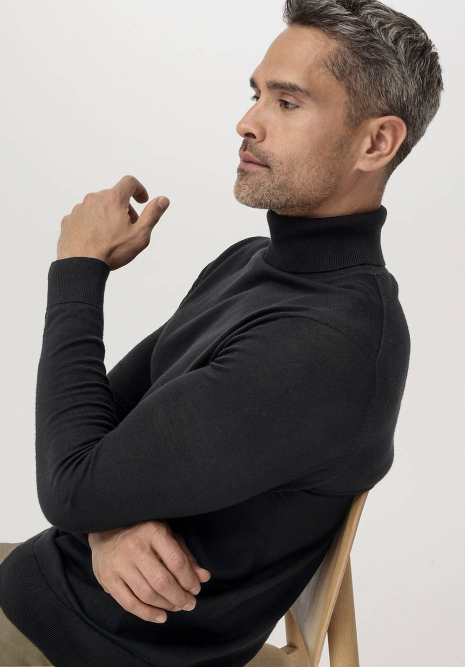 Rollkragen-Pullover aus reiner Bio-Merinowolle