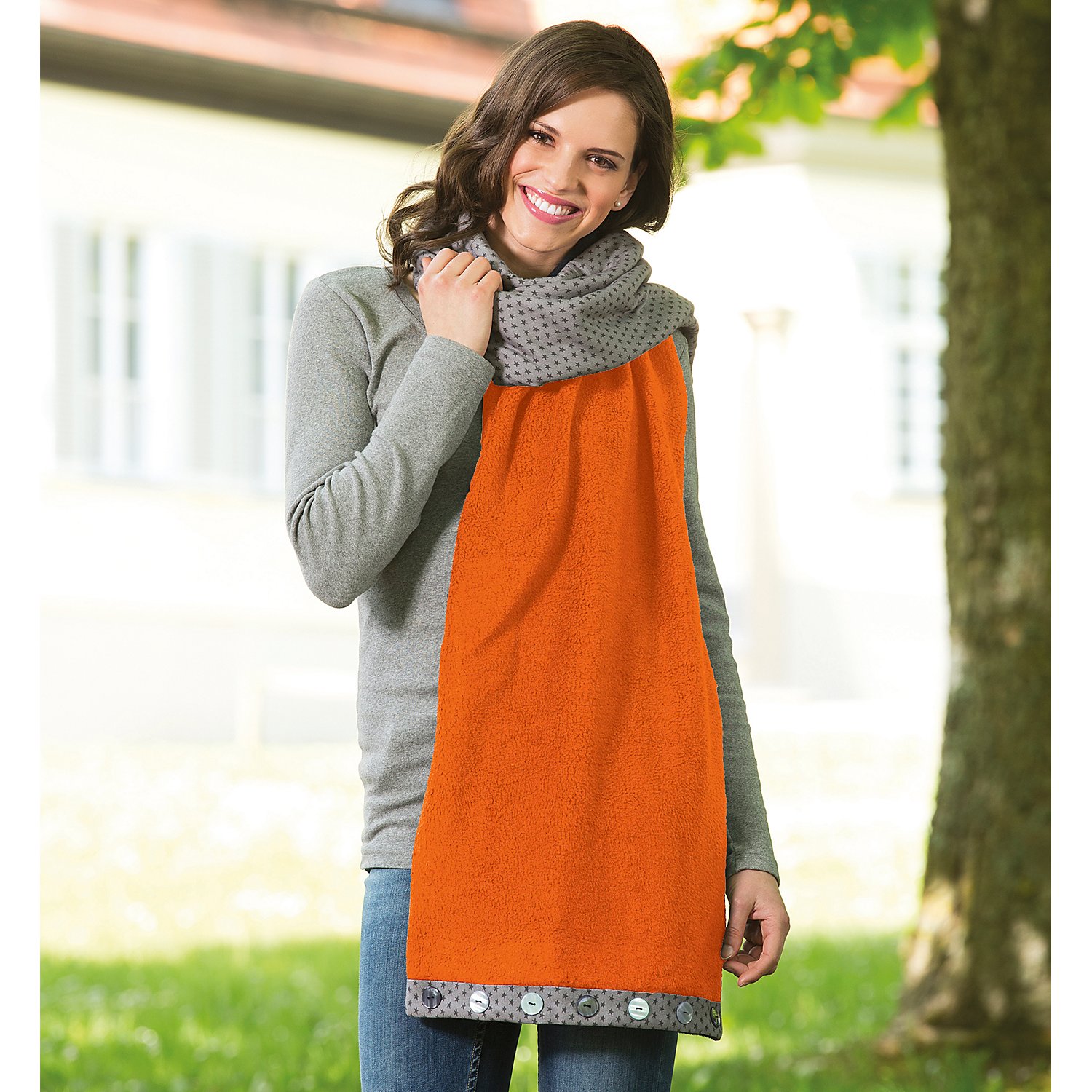 Fleecestoff, orange