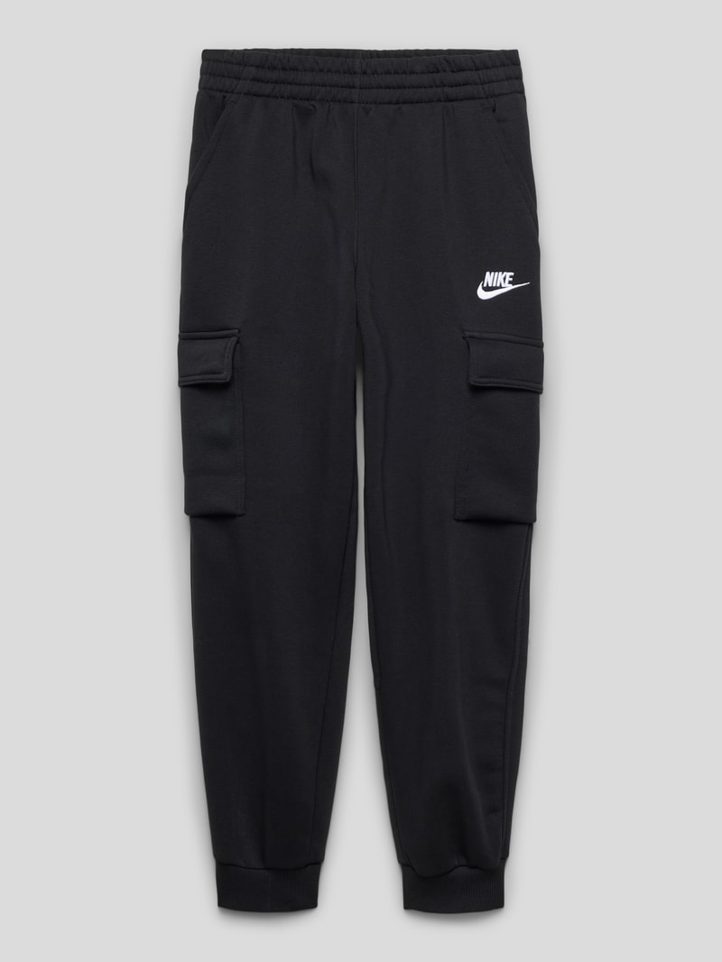 Sweatpants mit Label-Stitching in schwarz