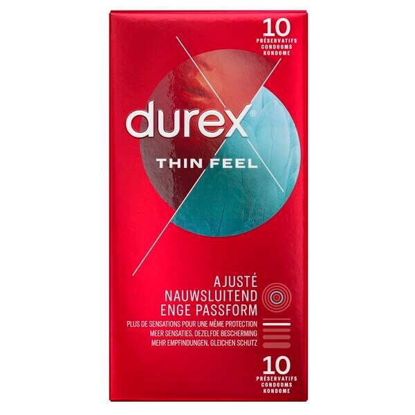 Durex Thin Feel Close Fit óvszer Orvostechnikai eszköz - 10 darab