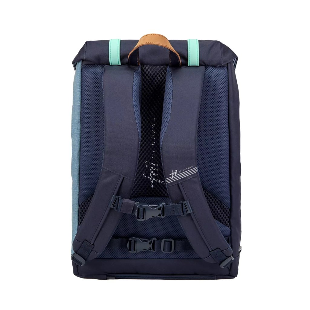 Frii of Norway Ergonomischer Schulrucksack 30L Neon Blue Denim