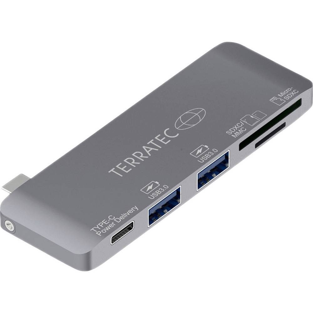 Terratec Laptop-Dockingstation USB Type-C Adapter mit USB-C PD, 2 USB 3 Ports