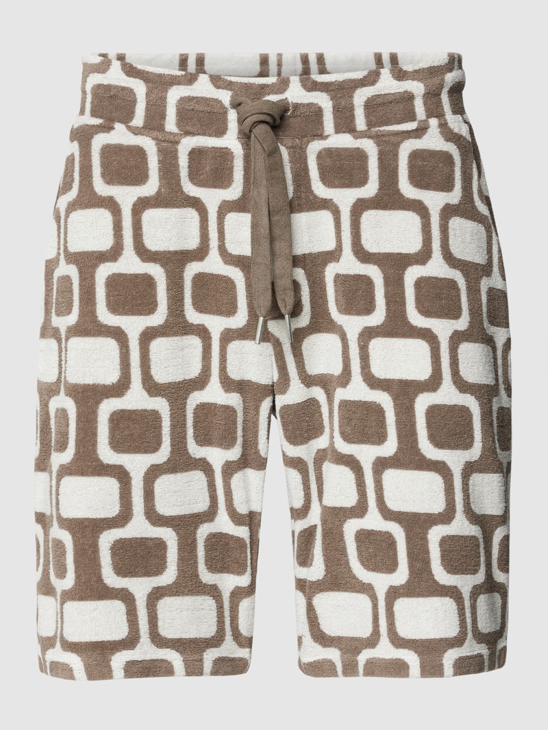 Shorts aus Frottee in mittelbraun